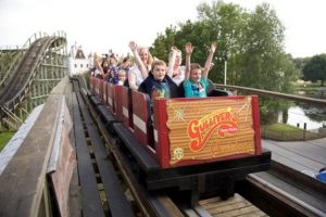 Antelope wooden coaster in Gulliver's World in Warrington (big)