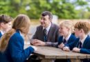 King's School, Macclesfield. Head of the school with children