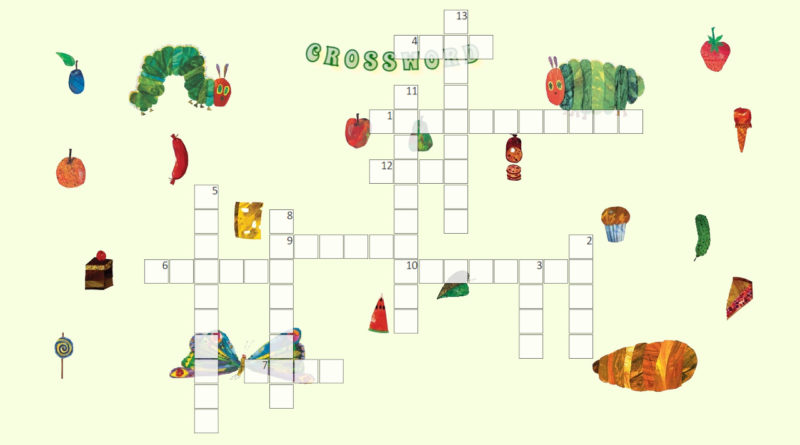 the very hungry caterpillar, interactive crossword