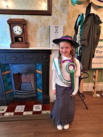 Edwardian Childhood at The Pankhurst Centre | Child Dress Upas a Suffragette Voting for Women's Rights