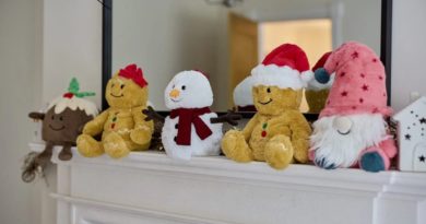 Warmies® Gingerbread Man with other Christmas plush toys