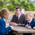 King's School, Macclesfield. Head of the school with children