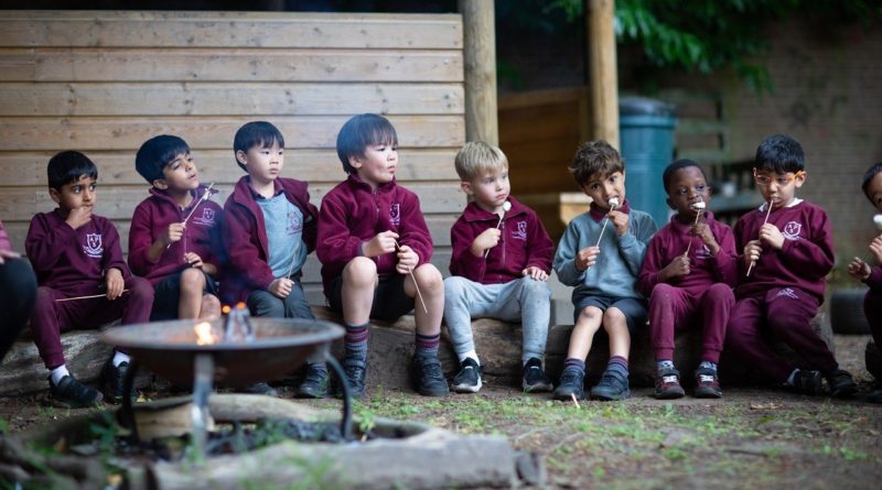 Altrincham Preparatory boys making s'moors outdoor, 2024