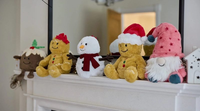 Warmies® Gingerbread Man with other Christmas plush toys