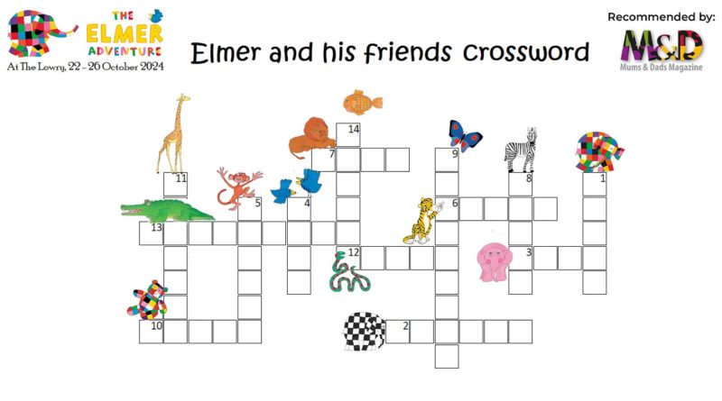 Crossword animals from Elmer's stories