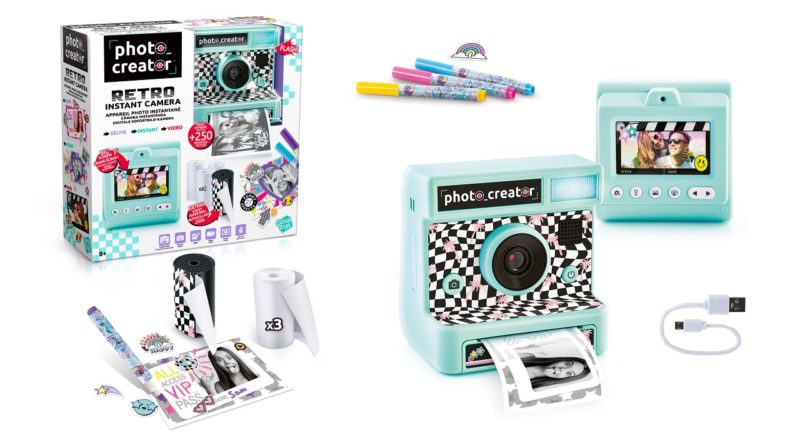 Box with Photo Creator Retro Instant Camera and all the items