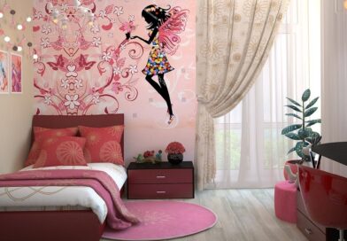 Girl's bedroom in pink